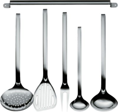 6-tlg. Edelstahl Küchenleiste mit Küchenhelfer Set "Practico", silber