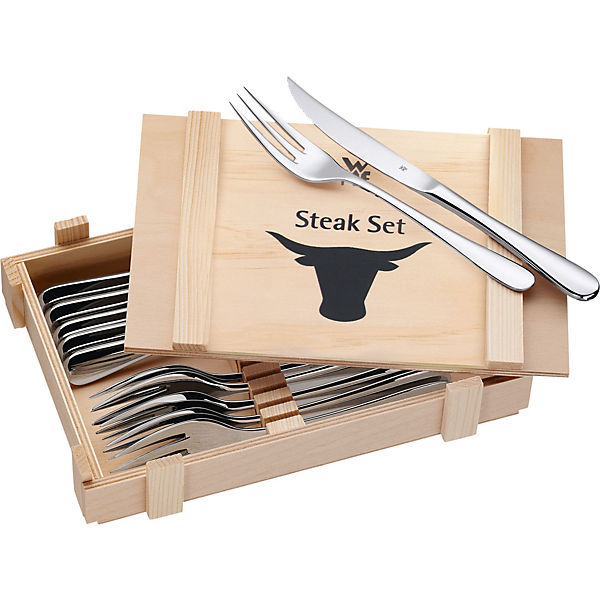 12-tlg. Steakbesteck Set in Holzkiste