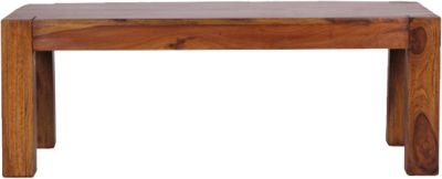 WOHNLING Couchtisch MUMBAI Massivholz 110 cm Wohnzimmertisch Landhausstil Sofatisch Echtholz braun