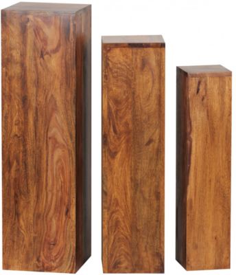 Beistelltisch 3er Set Massivholz 24,5x85x24,5 cm Tische Holztisch Natur