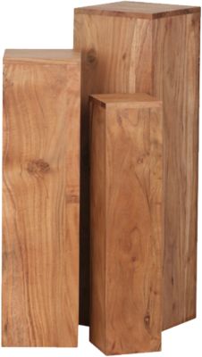 Beistelltisch 3er Set Massivholz 24,5x85x24,5 cm Tische Holztisch Natur