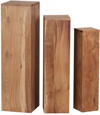 Beistelltisch 3er Set Massivholz 24,5x85x24,5 cm Tische Holztisch Natur