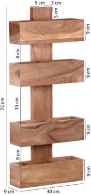 Zeitungsständer MUMBAI Massivholz 2 Ablagefächer Zeitschriftenständer