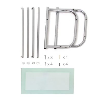 Edelstahl Bad-Wandregal mit Handtuchhalter, silber, | yomonda