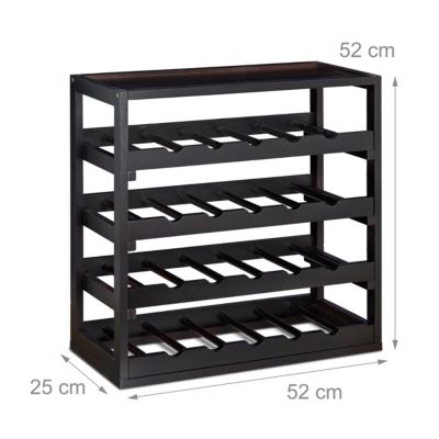 Weinregal Holz, schwarz, relaxdays | yomonda