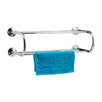 Wandhandtuchhalter 2 Stangen, silber, relaxdays | yomonda