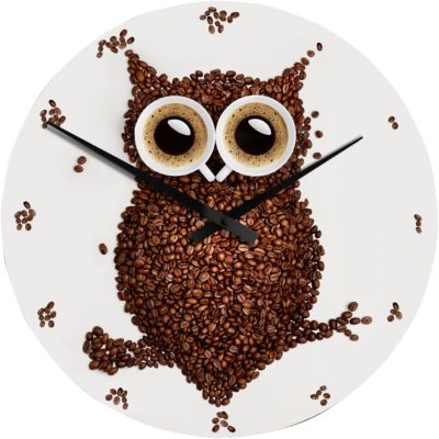 Wanduhr Eule Aus Kaffeebohnen Braun Yomonda