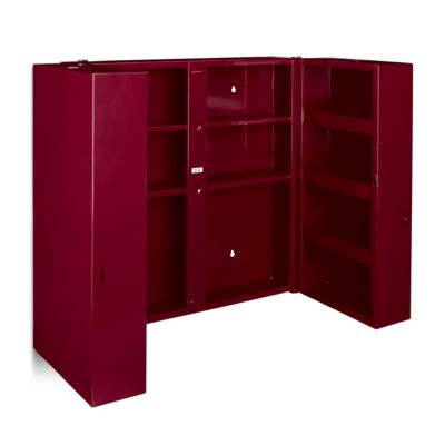 Medikamentenschrank Edelstahl XXL, rot, relaxdays | yomonda