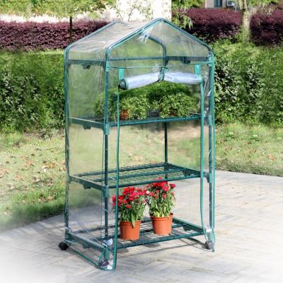 Folien Gewächshaus mit Rollen 70x130x50 cm, weiß, | yomonda