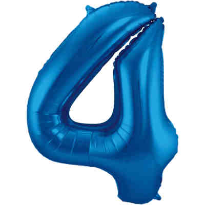 Folienballon blau Zahl 4, 86 cm