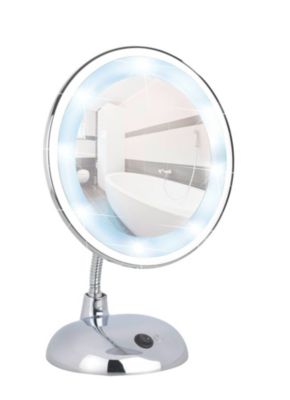 WENKO LED Leuchtspiegel Mosso mit 3 Saugnäpfen 3-fach Vergrößerung    Beleuchtet 