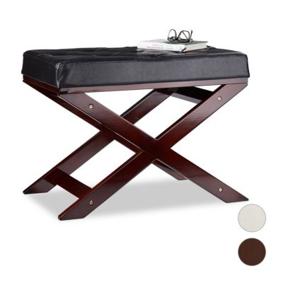 Sitzbank mit Polster ohne Lehne, 40x64 cm, braun ...