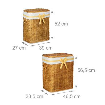 Wäschekorb 2er Set, braun, relaxdays | yomonda