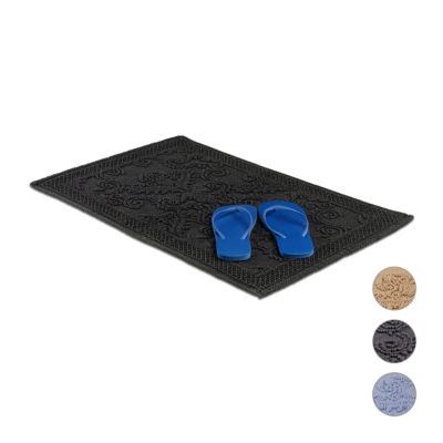Badematte mit Jacquardmuster, 50x80 cm, schwarz, relaxdays | yomonda