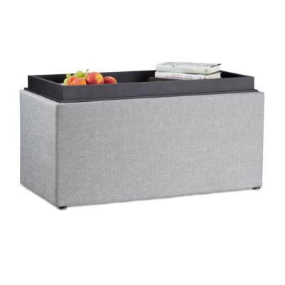 Sitztruhe mit Stauraum, 40x78 cm, grau, relaxdays | yomonda