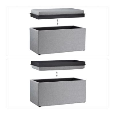 Sitztruhe mit Stauraum, 40x78 cm, grau, relaxdays | yomonda