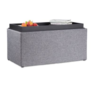 Sitztruhe mit Stauraum, 40x78 cm, grau, | yomonda