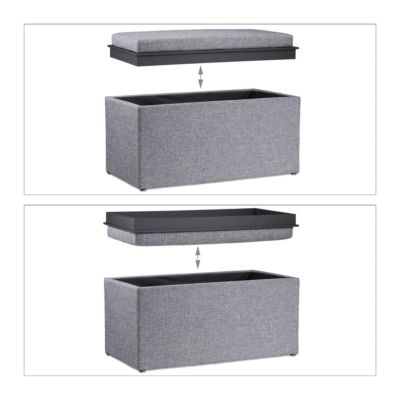 Sitztruhe mit Stauraum, 40x78 cm, grau, | yomonda