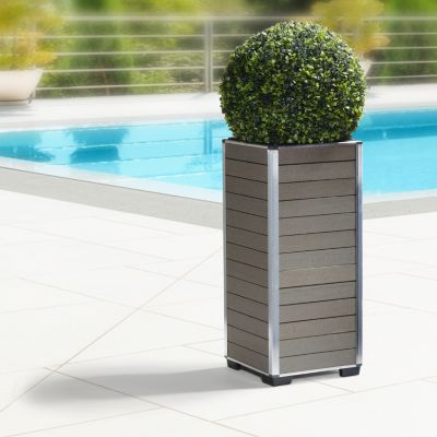 Pflanzgefäß WPC Pflanzkübel, grau, Gartenfreude | yomonda