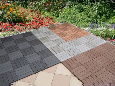 Fliesen 10er Set Terrassenfliesen, grau, Gartenfreude | yomonda