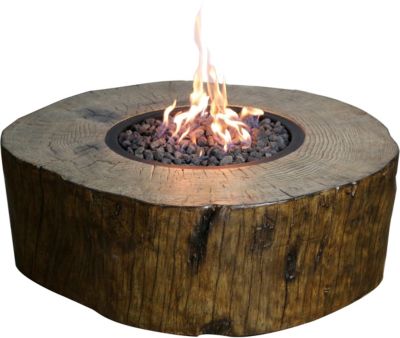 Gas Feuerstelle in BaumstammOptik H36 cm, rot, Elementi