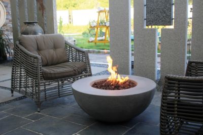 Gas Feuerstelle aus Faserbeton H39,5 cm, grau, Elementi | yomonda