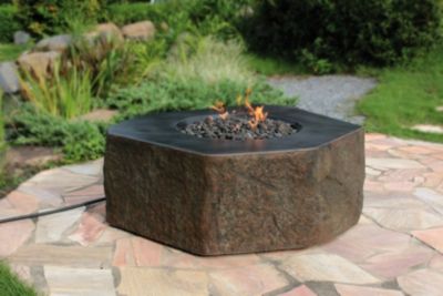 Gas Feuerstelle aus Faserbeton H40 cm, braun, Elementi | yomonda