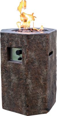 Gas Feuerstelle aus Faserbeton H70 cm, braun, Elementi | yomonda