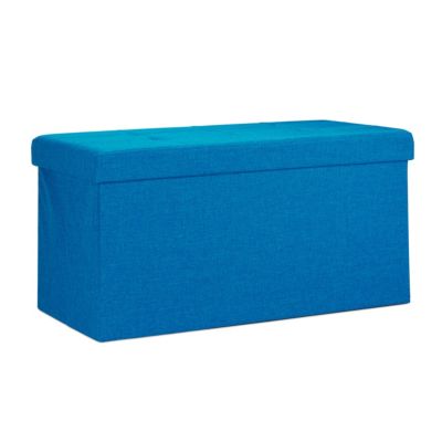 Faltbare Sitzbank Leinen, blau, relaxdays | yomonda