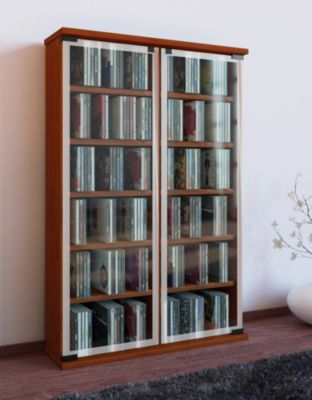 Regal DVD CD Rack Medienregal Medienschrank Aufbewahrung Holzregal