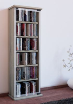 Regal DVD CD Rack Medienregal Medienschrank Aufbewahrung Holzregal