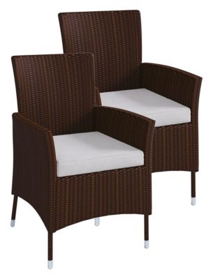 Polyrattan Stuhl Stühle Rattan Gartenstühle Sessel Gartensessel Braun