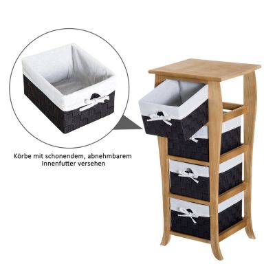 Korbregal mit 4 Schubfächern 6,5x31,5x79,5 cm, braun, HOMCOM | yomonda