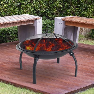 Feuerstelle mit Funkenschutz, schwarz, Outsunny | yomonda