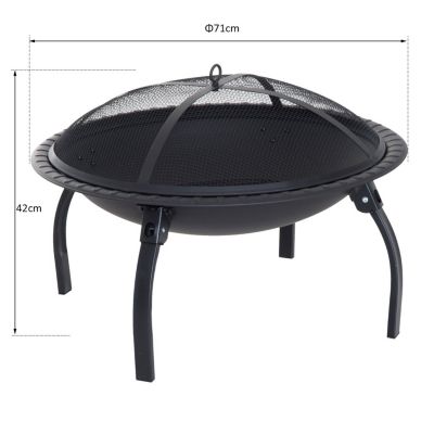 Feuerstelle mit Funkenschutz, schwarz, Outsunny | yomonda