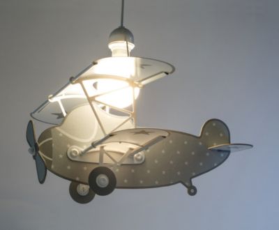 Hängelampe Flugzeug mit Sternen, grau, grau, Dalber | yomonda