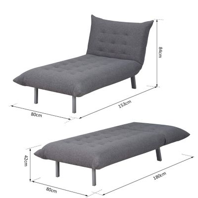 Chaiselongue mit Schlaffunktion, grau, HOMCOM | yomonda