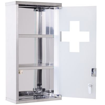 Medizinschrank 25x12x48 cm, silber, HOMCOM | yomonda