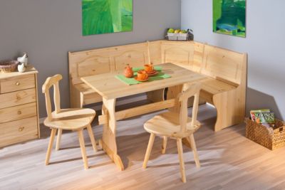 4 Tlg Kiefer Massivholz Set Mit Eck Bank Tisch 2 Stuhle Yomonda