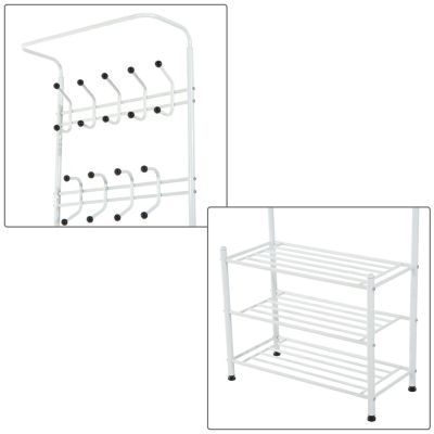 Wandgarderobe mit Schuhablage, weiß, HOMCOM | yomonda